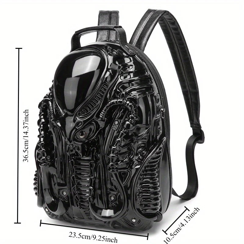 Cyberpunk Alien Graphic Unisex Backpack – Personalized Creative Design