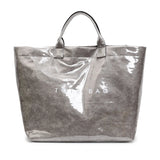 Women’s PVC simple tote handbag – large-capacity waterproof fashion shoulder bag, versatile purse for shopping, work, travel & daily use