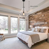 Farmhouse Wood Beaded Chandelier – Modern 1-Light Boho Pendant Light Fixture for Home Décor (E26 Socket)