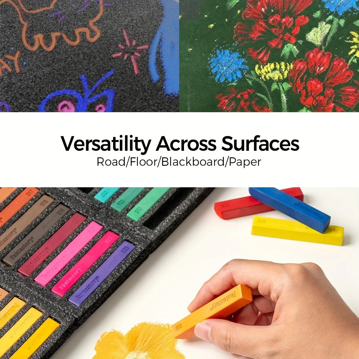 Fantastory 72-Color Soft Pastels Set – Long, Non-Toxic Chalk Pastels for Art & Drawing 🎨🖌️