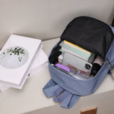 Women’s Preppy Style Nylon Backpack – Large Solid Color School & Everyday Bag