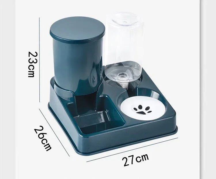 Automatic Cat Feeder & Water Dispenser Set – 2-in-1 Tilted Pet Food Bowl & Gravity Waterer 🐱💧✨