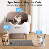 Self-Cleaning Automatic Cat Litter Box – App Control, Large Waste Bin, Open-Top Odor-Free Smart Litter Solution for Multi-Cat Homes
