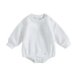 Toddler Boys Sweatshirt Bodysuit – Long-Sleeve Round-Neck with Letter Embroidery (0-18 M)
