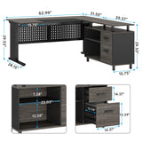 🖥️ Tribesigns 63" L-Shaped Executive Desk – Large Office Desk with File Cabinet, Drawers & Storage Shelves