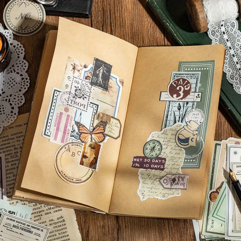 800-Piece Vintage Ephemera Pack – Retro Receipt & Memo Papers for Junk Journaling & Scrapbooking 📜✨