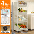 Foldable Narrow Corner Trolley Bookshelf Rack – Multi-Room Storage Cart for Kitchen, Bathroom & Living Room