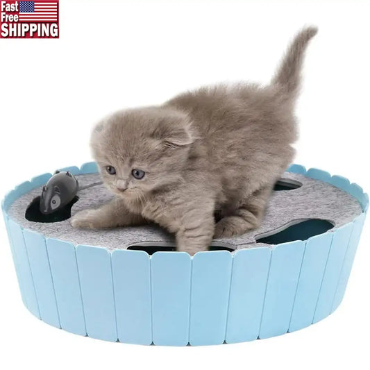 Interactive Running Mouse Cat Toy – Automatic Teaser Indoor Play & Hide-Seek Pet Toy