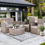“Patio Furniture Set with Cushions – Outdoor Sofa, Chairs & Tea Table for Garden, Deck & Summer Relaxation”