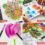 72-Color Pencil & Adult Coloring Book Set – Soft-Core Artist Drawing & Sketching Kit for Back to School
