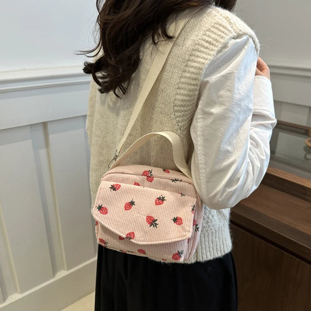 Corduroy Trendy Crossbody Bag – Adjustable Strap, Versatile Shoulder Bag for Shopping, Work & Daily Use 👜✨