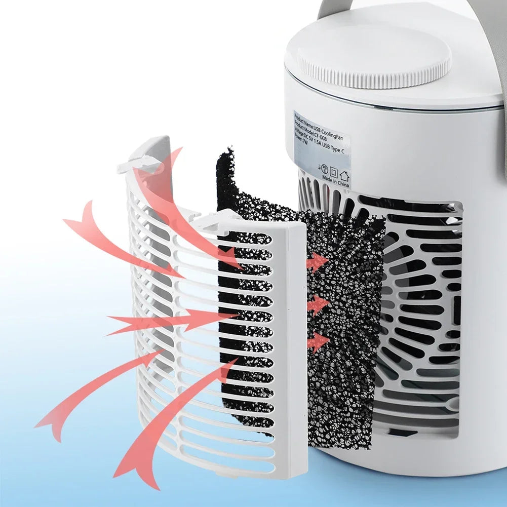 Portable Misting Fan & Air Cooler with 500 ml Water Tank — Quiet Mist Spray Fan for Home, Room, Car, Office