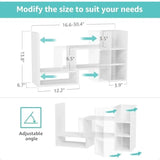 Modern White Desktop Shelf Organizer – Top-of-Desk Storage & Corner Bookshelf Display