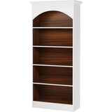 5-Shelf White Rigid Bookcase – 70.9″ Tall Free-Standing Library Unit with Storage Shelves