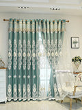 Luxury Vintage Embroidered Curtains – Dual-Layer 3D Relief Pattern Window Drapes
