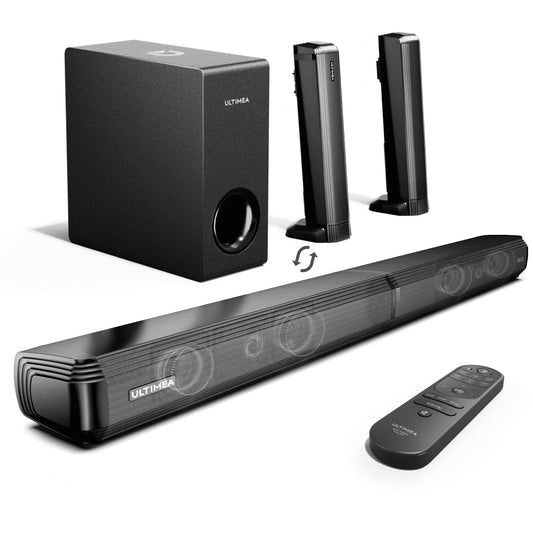 ULTIMEA 200W 4.1ch Soundbar with Subwoofer – 2-in-1 Detachable Bluetooth 5.3 Home Theater Speaker for Smart TVs