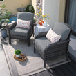 “2-Piece Patio Furniture Set – Outdoor Wicker Loveseat Sofa with High Back & Glass Coffee Table, All-Weather Rattan”