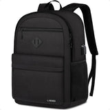 Classic Black 15.6" School Laptop Backpack – USB Charging Bookbag for Teen Boys & Girls | Unisex College & Daily Study Daypack