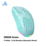 SM600 3-Mode Wireless Gaming Mouse – Ergonomic Rechargeable Mouse with Zero Latency, Macro Software & Adjustable DPI