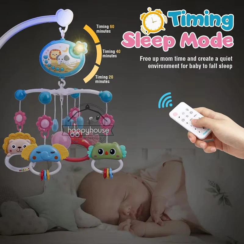 Musical Baby Crib Mobile – Infant Toy with Lights, Music & Projection, Remote Control Crib Mobile for Newborns 0–6 Months