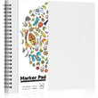 200 gsm Double-Sided Bleedproof Marker Paper Pad – 8.3×8.9″ Spiral Sketchbook (30 Sheets)