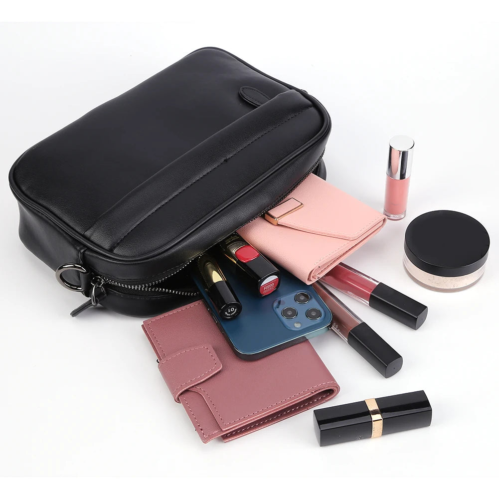 Classic Leather Crossbody Satchel for Men – Minimalist Travel & Work Shoulder Bag