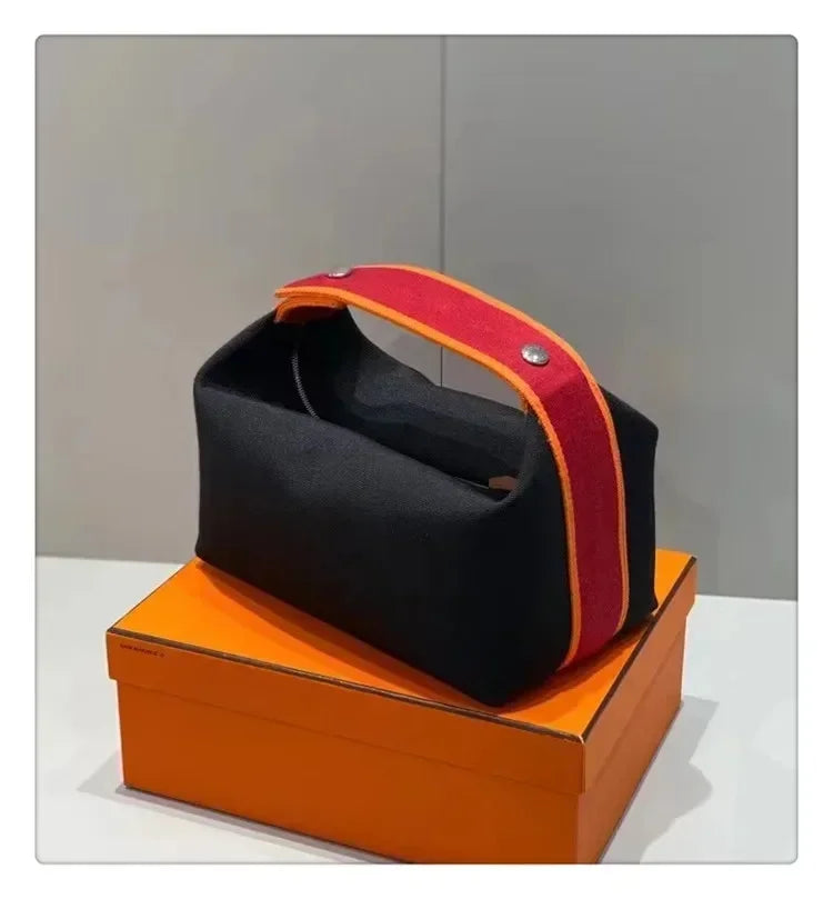 Women’s Large-Capacity Canvas Shoulder Bag – Soft-Texture Colour-Block Tote for Travel & Daily