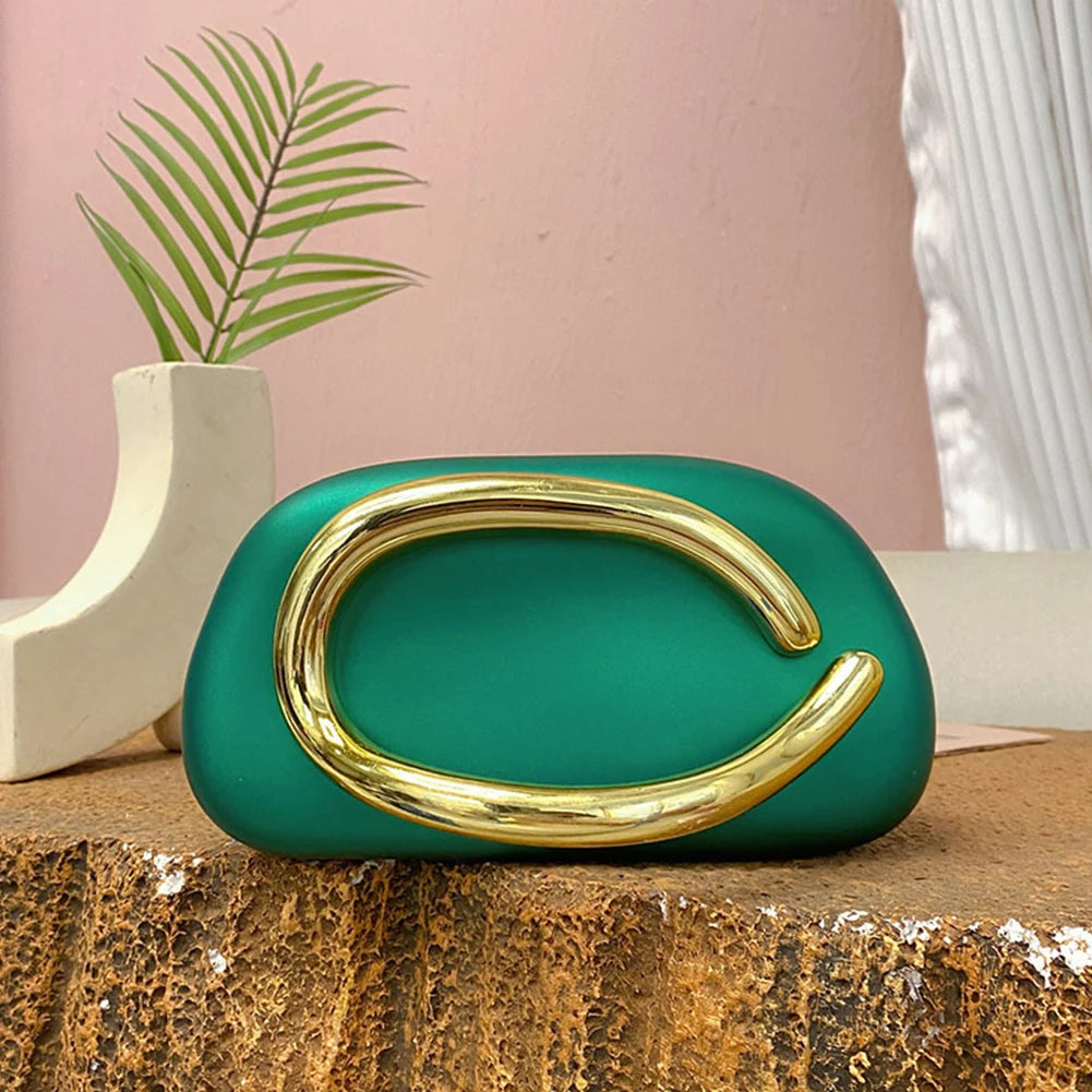 Women’s Retro PU Leather Clutch Bag – Elegant Evening Party Shoulder Crossbody Purse with Chain Strap & Phone Holder
