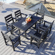 “7-Piece HDPE Patio Outdoor Dining Set – 51” Dining Table with 6 Chairs, Weather-Resistant Outdoor Furniture”