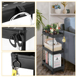 2-Pack 3-Tier Slim Storage Cart – Utility/Rolling Organiser for Bathroom, Laundry or Kitchen