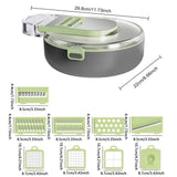 14-in-1 Multifunctional Vegetable Chopper with Stainless Steel Blades & Draining Container