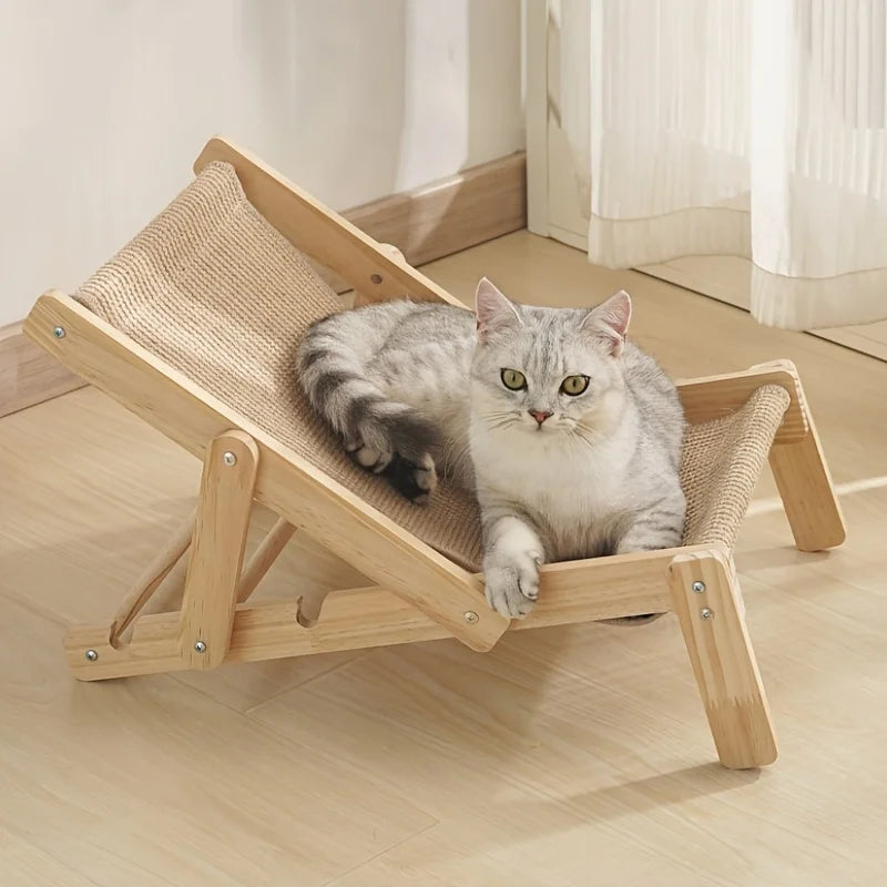 Sisal Cat Scratcher Bed Hammock – Natural Sisal Scratching Pad & Cozy Cat Chair for Indoor Cats (Large-Size)