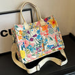 Women’s Polka Dot & Floral Tote Bag – Large-Capacity Stylish Shoulder & Crossbody Bag with Adjustable Strap & Multi-Pockets for Travel