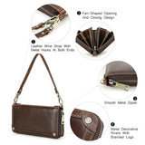 CONTACT’S Genuine Leather Long Wallet for Men – Large Capacity Business Clutch with Zipper, Coin & Cellphone Pockets, and Card Holder