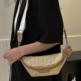 Women’s Summer Straw Shoulder Bag — Lightweight Breathable Messenger Tote with Wide Strap for Beach & Travel