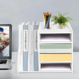 📂 Desktop File Holder Organizer – White PVC Desk File Organizer & Mail Sorter for Office, Home & School