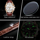 LIGE Men’s Luxury Waterproof Sport Watch – Luminous Quartz Military Leather Chronograph with Date Display