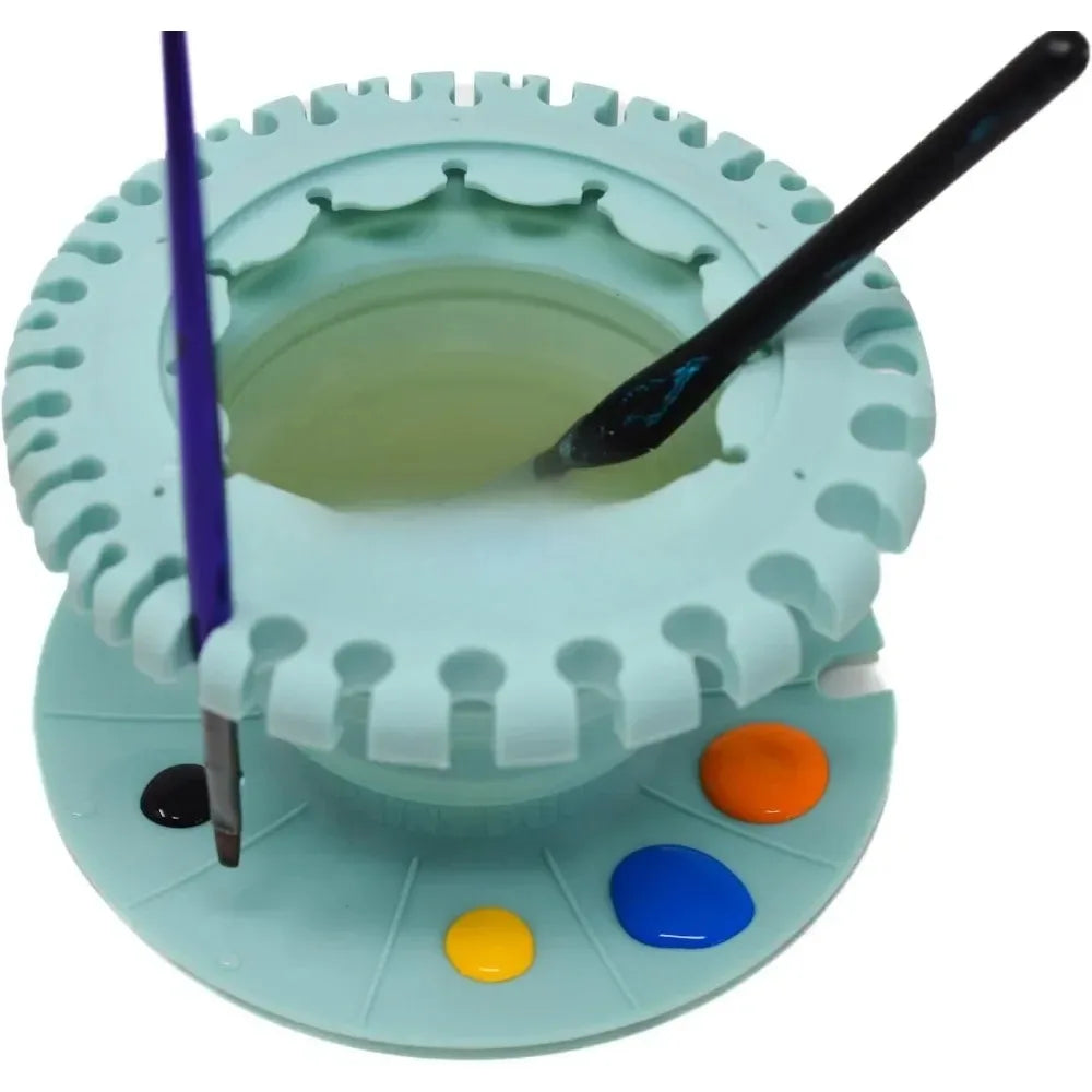 Fine Art Brush Holder & Silicone Cleaning System – Studio & Classroom Brush Care for Acrylic & Watercolor