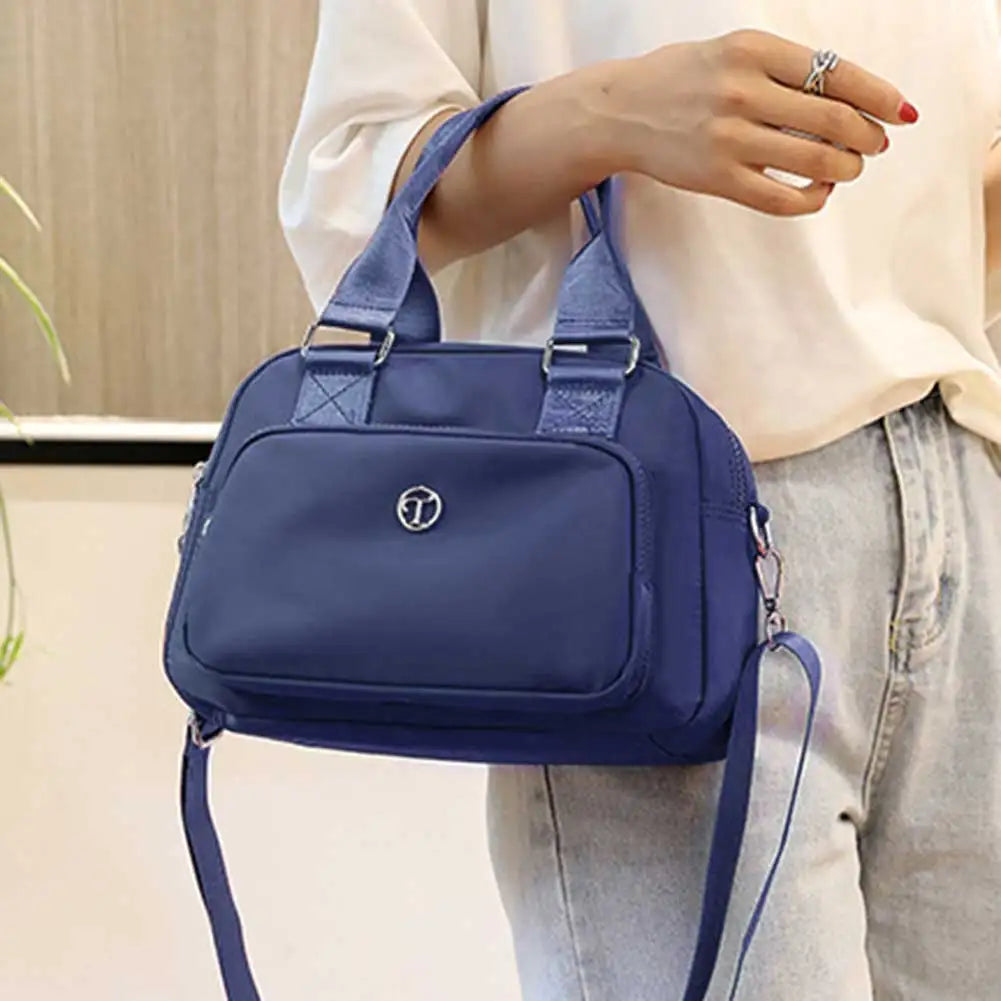 Women’s Solid Color Nylon Crossbody Bag – Large-Capacity Casual Messenger Shoulder Tote with Adjustable Strap for Travel & Weekend Use