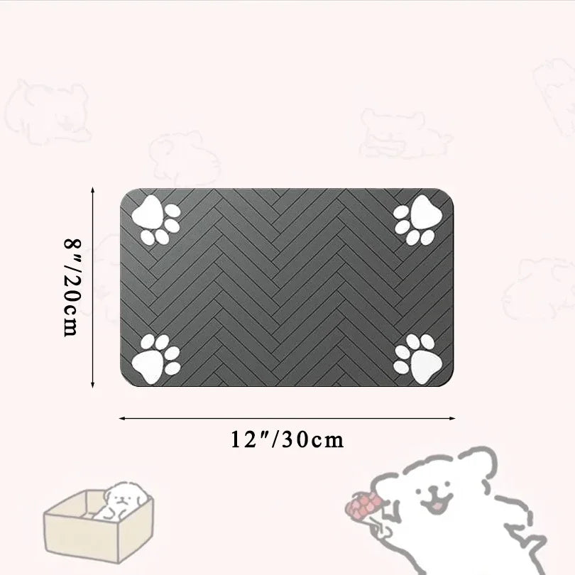 Pet Feeding Placemat – Waterproof Quick-Dry Mat with Rubber Backing for Dog & Cat Food and Water Bowls