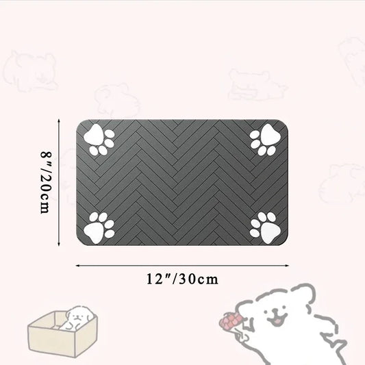 Pet Feeding Placemat – Waterproof Quick-Dry Mat with Rubber Backing for Dog & Cat Food and Water Bowls