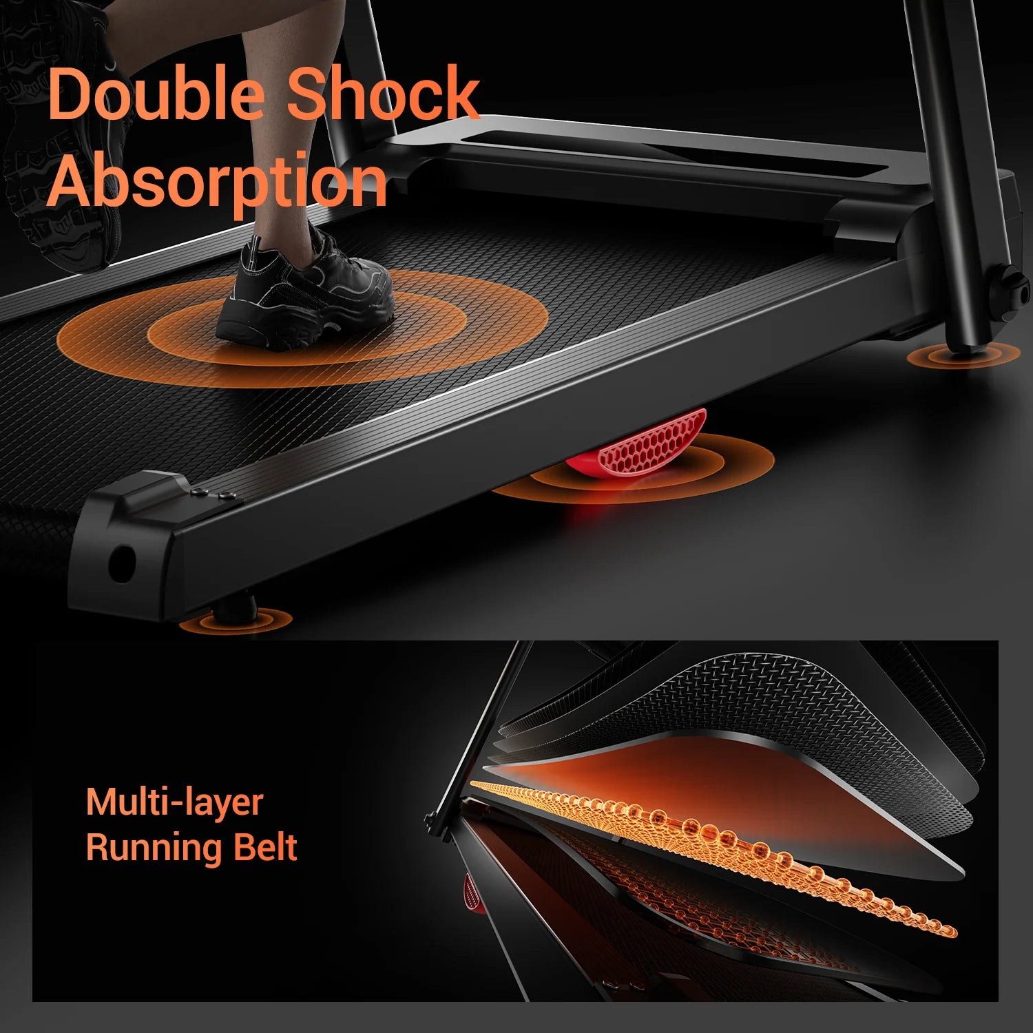 3.0HP Brushless Foldable Treadmill — Dual Shock Absorption, 300 lbs Support, HR Monitor & Quiet Running Design 🏃‍♀️