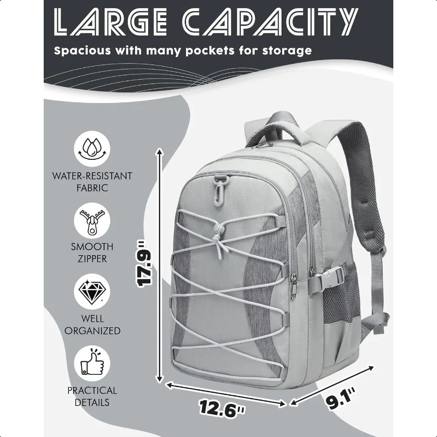 Large School Backpack for Teens – Unisex Book Bag with Laptop Compartment