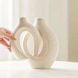 Hollow Ceramic Vase – Nordic Modern Bohemian Decorative Aesthetic Vase for Stylish Home Décor