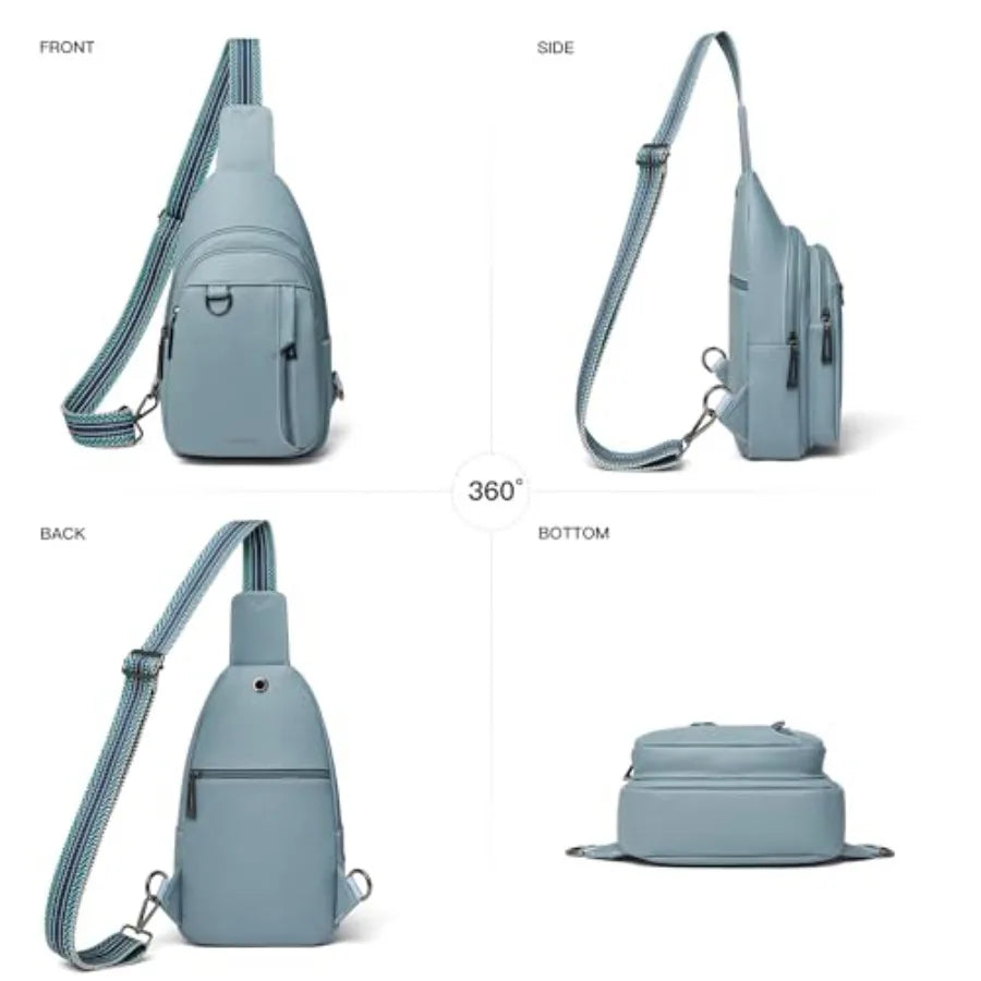 7L Leather Sling Bag for Men & Women — Anti-Theft Travel Crossbody Daypack