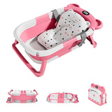 “Baby Bathtub for Newborns – Foldable Toddler Bathtub with Drain Hole, Soft Padding & Portable Travel Design”