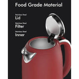 Electric Tea Kettle with Temperature Control & Keep-Warm Function – 5 Presets, Red Finish