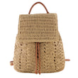 Woven Straw Shoulder Backpack for Women – Summer Beach & Holiday Bucket Purse Bag
