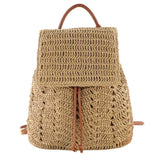 Woven Straw Shoulder Backpack for Women – Summer Beach & Holiday Bucket Purse Bag