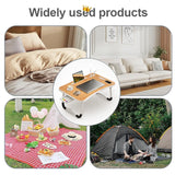 Portable Laptop Desk 💻 – USB Light, Small Fan, Cup Holder, Tablet Slot & Handle – Foldable Laptop Table